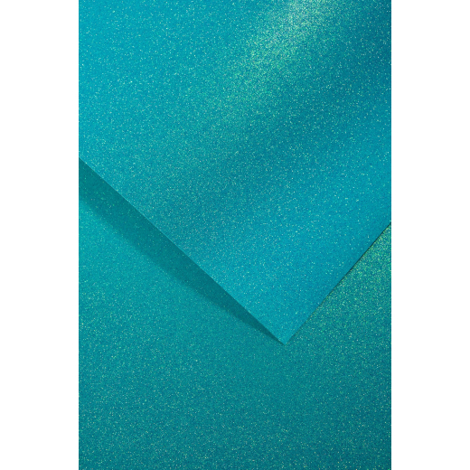 Karton papir med lysebl� glitter A4, 5 ark
