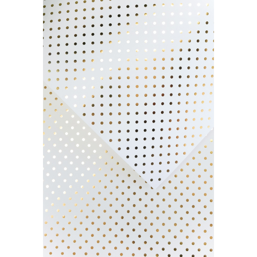 Karton papir med metallic guldprikker A4, 190g, 10 ark