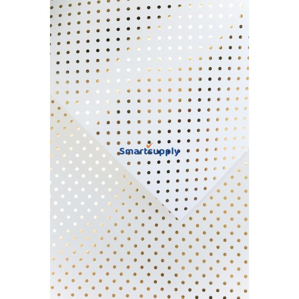 Karton papir med metallic guldprikker A4, 190g, 10 ark