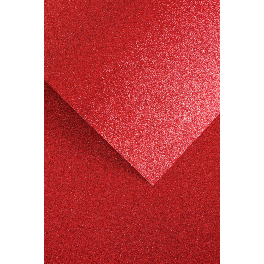Karton papir med r�d glitter A4, 5 ark