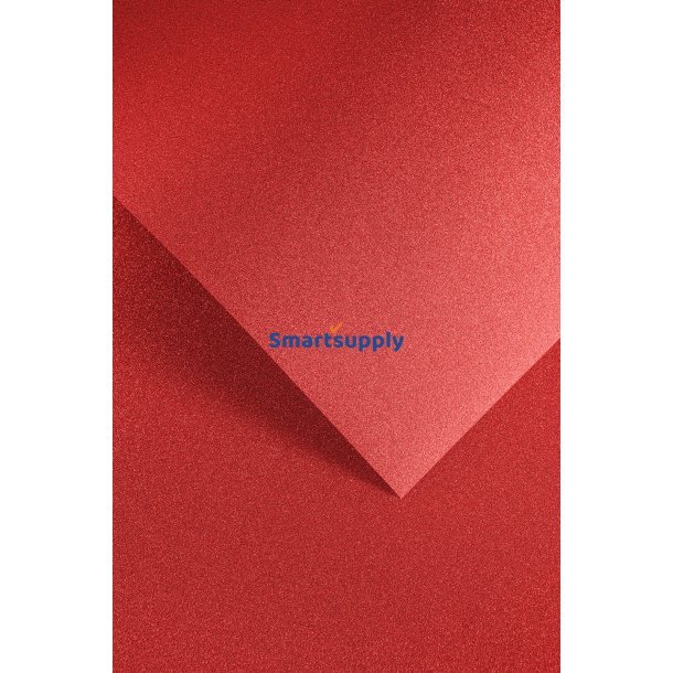 Selvkl�bende karton papir med r�d glitter A4, 5 ark