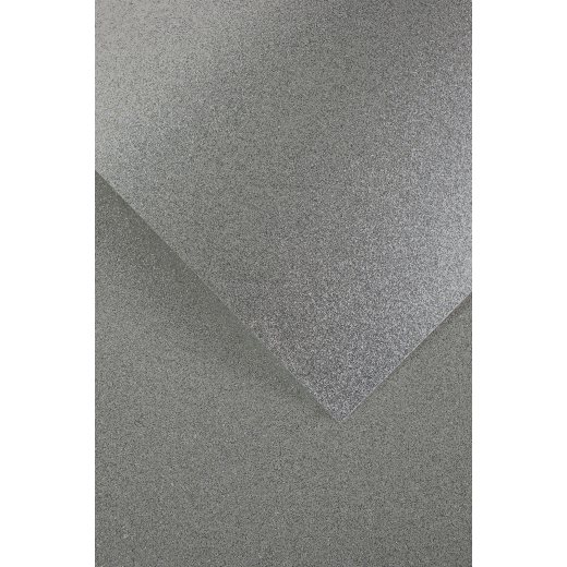 Karton papir med s�lv glitter A4, 5 ark