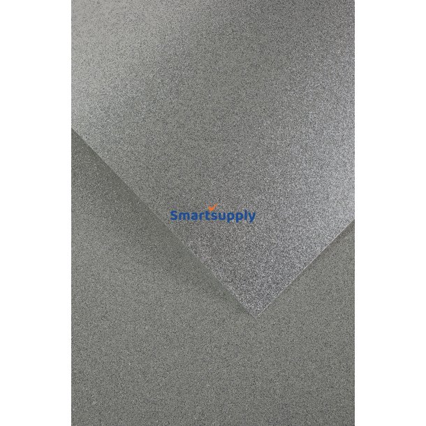 Karton papir med s�lv glitter A4, 5 ark