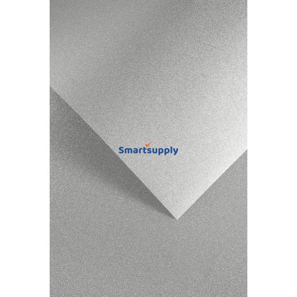Selvkl�bende karton papir med s�lv glitter A4, 5 ark