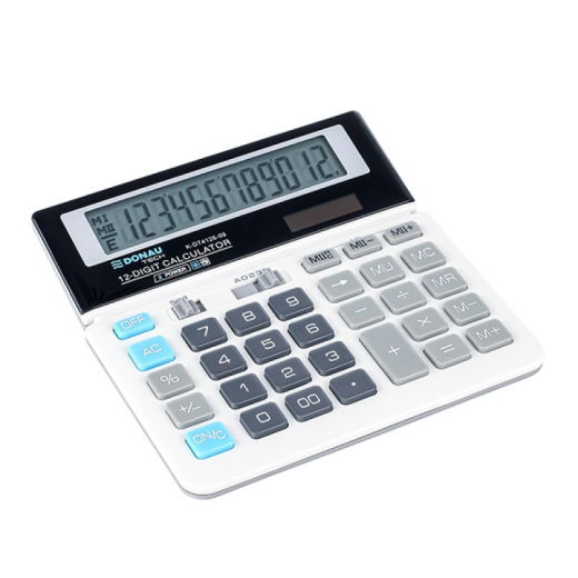 Kontorregner med 12-cifret display 155x152x28mm hvid