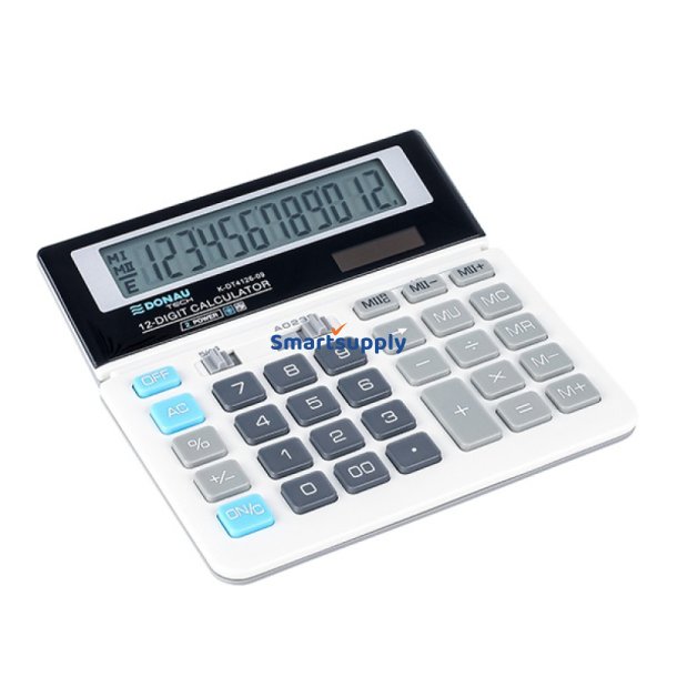 Kontorregner med 12-cifret display 155x152x28mm hvid