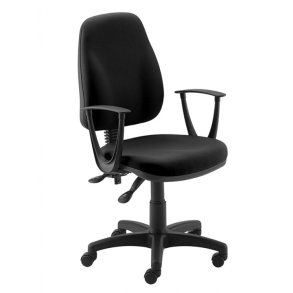 Kontorstol Classic 2, ergonomisk, armln, justerbar, sort