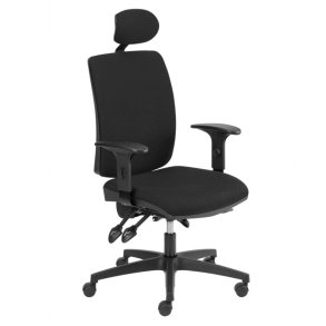 Kontorstol Denmark, justerbar, ergonomisk, armln, sort