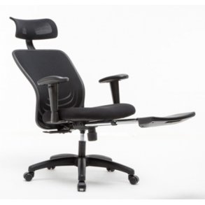 Kontorstol Master, fodsttte, justerbar, ergonomisk, armln, sort