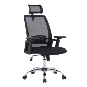 Kontorstol Sun, armln, ergonomisk, justerbar, nakkesttte, sort