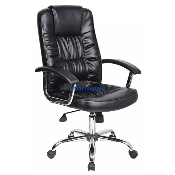 Kontorstol Saturn, armln, justerbar, nakkesttte, ergonomisk, sort