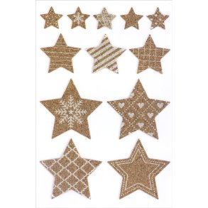 Selvklbende kork stjerner 15 stk.