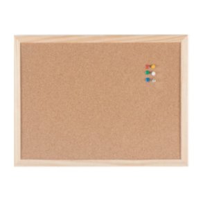 Korktavle med trramme og monteringskit - 40 x 30 cm