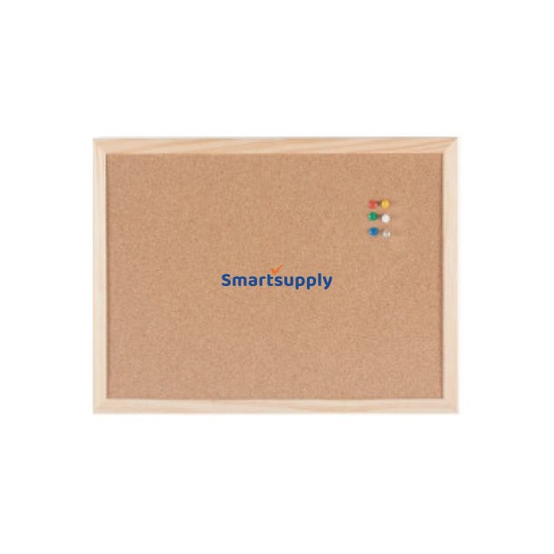 Korktavle med tr�ramme og monteringskit - 40 x 30 cm