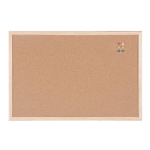 Korktavle med trramme og monteringskit - 60 x 45 cm