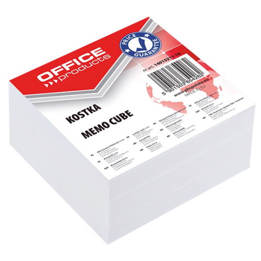 Kubusblok refill hvid 85x85x40mm - 12 stk