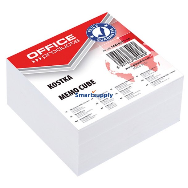 Kubusblok refill hvid 85x85x40mm - 12 stk