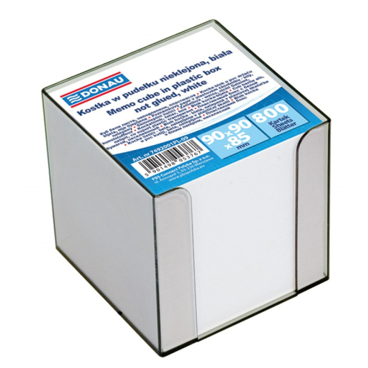 Kubusdispenser med 800 ark hvid 95x95x95mm - 6 stk
