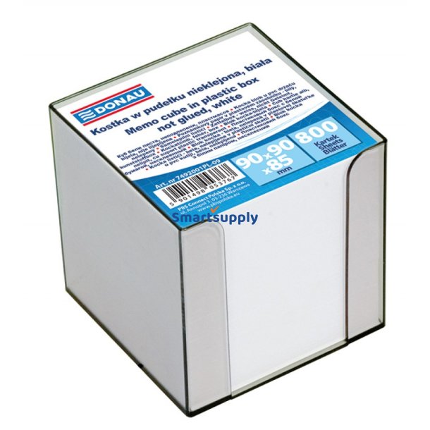 Kubusdispenser med 800 ark hvid 95x95x95mm - 6 stk