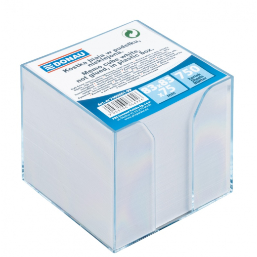 Kubusdispenser med 750 ark hvid 92x92x92mm - 6 stk