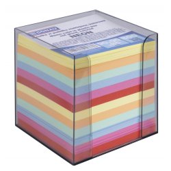 Kubusdispenser med 800 ark farvet 95x95x95mm - 6 stk