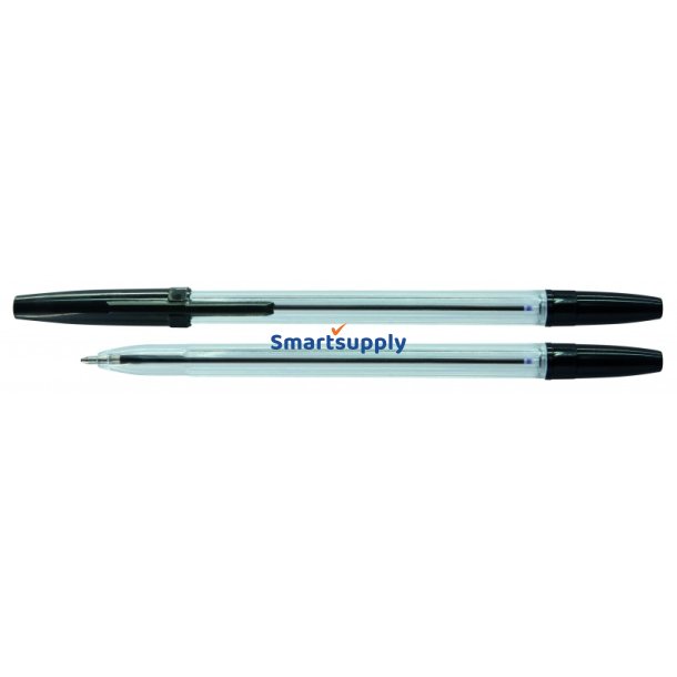 Kuglepen economic 0,7 mm sort - 50 stk