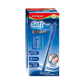 Kuglepen keyroad soft jet 0,7 mm bl - 12 stk