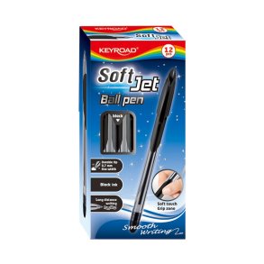 Kuglepen keyroad soft jet 0,7 mm sort - 12 stk