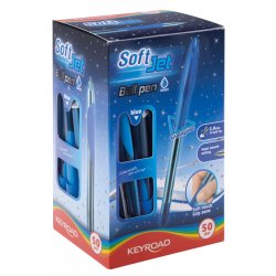 Kuglepen trekantet keyroad soft 1 mm bl - 50 stk