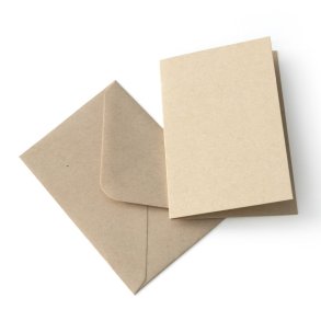 Kuvert + kort st 5 stk. natur beige karton 70mm x 100mm