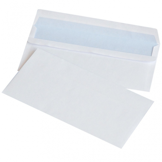 Kuverter 110 x 220 mm hvide peel &amp; seal - M65 - 1000 stk