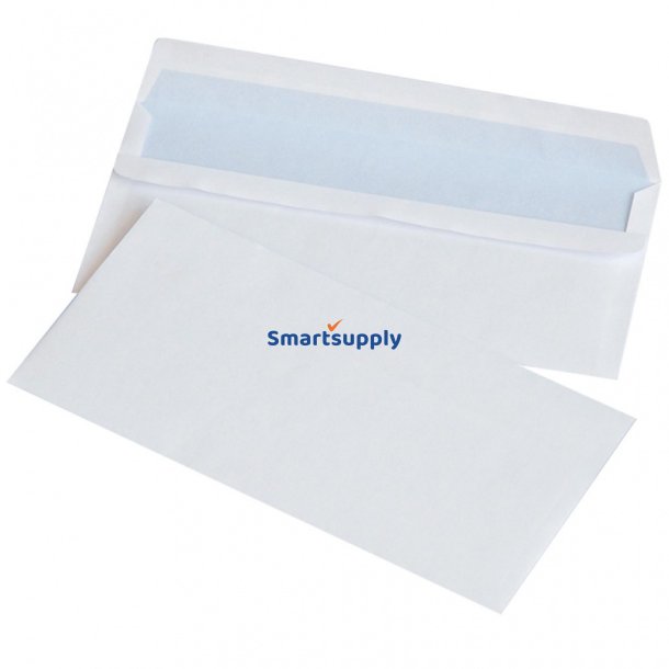 Kuverter 110 x 220 mm hvide peel &amp; seal - M65 - 1000 stk