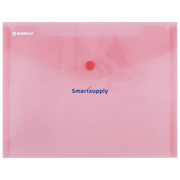 Kuvertmappe gennemsigtig r�d A4 - 12 stk