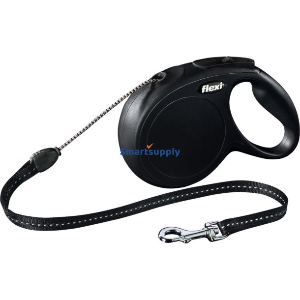 Flexi New Classic 8 M Black Dog Optrkkelig Snor