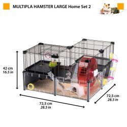 FERPLAST Multipla hamster large - bur til gnavere - 107,5 x 37,5 x 42 cm