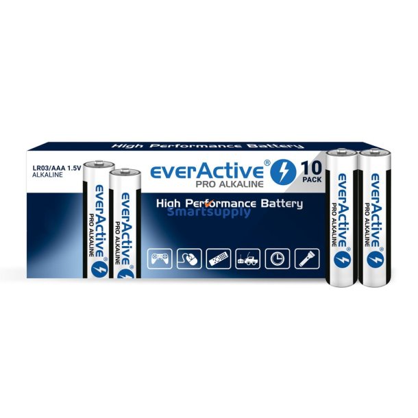 Batterier Everactive Pro Alkaline Lr03 Aaa - Krympepakke - 10 Stk