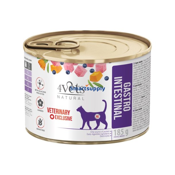 4VETS Natural Gastro Intestinal Cat - vdt kattefoder - 185 g