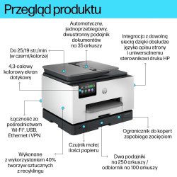 Hp Officejet Pro 9130B Trdls Alt-I-En Farveprinter, Tosidet Udskrivning, Kopimaskine, Scanner