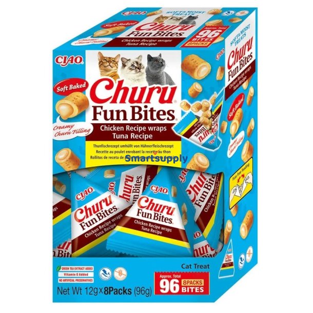 Inaba Churu Fun Bites Kylling Og Tun - Kattegodbidder - 8X12g