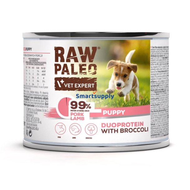 RAW PALEO Duoprotein Pork & Lamb Puppy - vdfoder til hunde - 200g