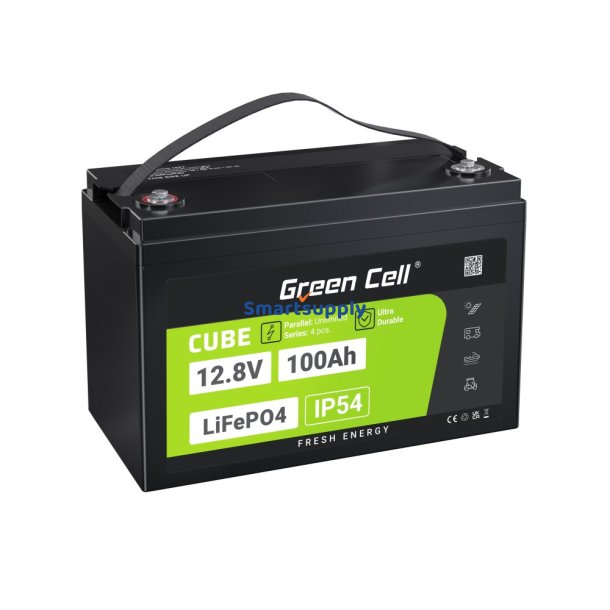 Green Cell Lfpgc12v100ah Ups Batteri Lithium Iron Phosphate (Lifepo4) 12,8V 100 Ah