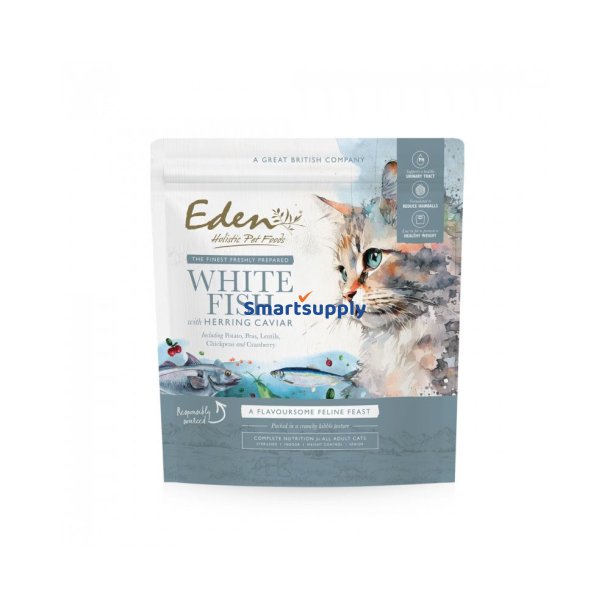 Eden Hvidfisk Med Sildekaviar - Trfoder Til Kat - 1,5 Kg