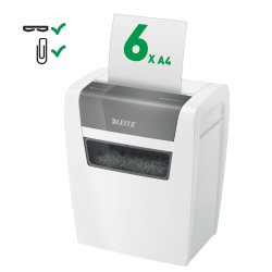 Leitz Iq Home Shredder, P4, 6 Ark, 15 L Skraldespand
