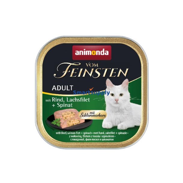 Animonda Vom Feinsten Adult Classic Cat Oksekd, Laks, Spinat - Vdfoder Til Katte - 100G