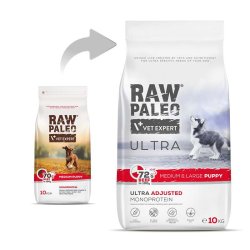 RAW PALEO Ultra Medium&Large Puppy Beef - trfoder til hvalpe - 10 kg