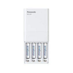 USB Batterioplader Panasonic Eneloop Smartplus Bq-Cc87 + 4X Aa 2000 mAh