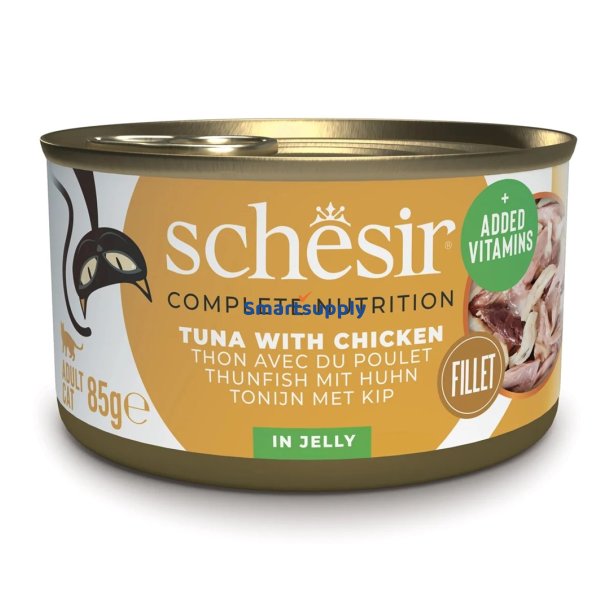 SCHESIR Tuna with chicken in jelly - vd kattefoder - 85g