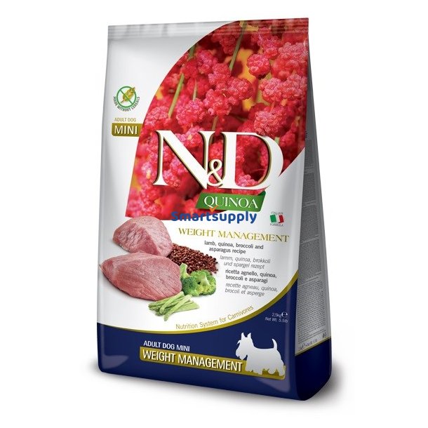 FARMINA N&D Quinoa Dog Weight Management Lamb Adult Mini - trfoder til hunde - 2.5 kg