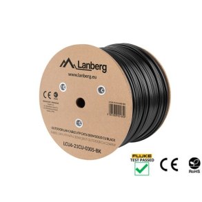 Lanberg LCU6-21CU-0305-BK netvrkskabel Sort 305 m Cat6 U/UTP (UTP) outdoor