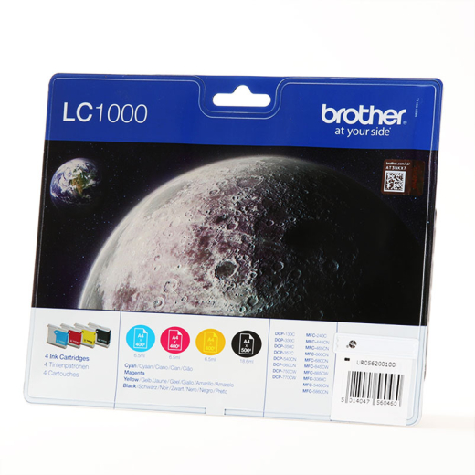 Brother LC1000 BCMY 4 stk bl�kpatroner 44,5ml original